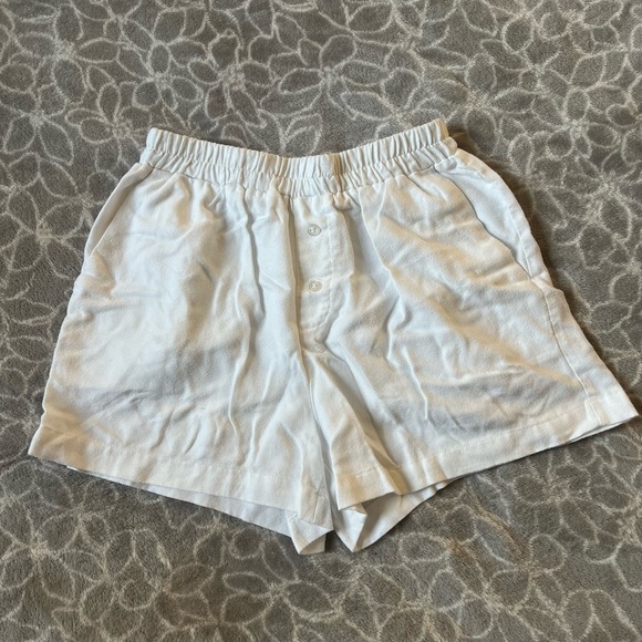 Pants - White linen shorts